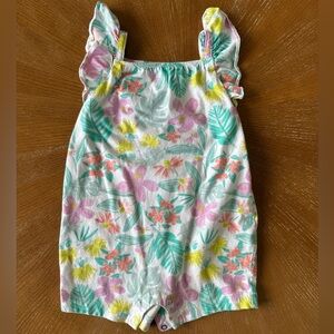 Carter’s Floral Baby Romper with Ruffle Sleeves